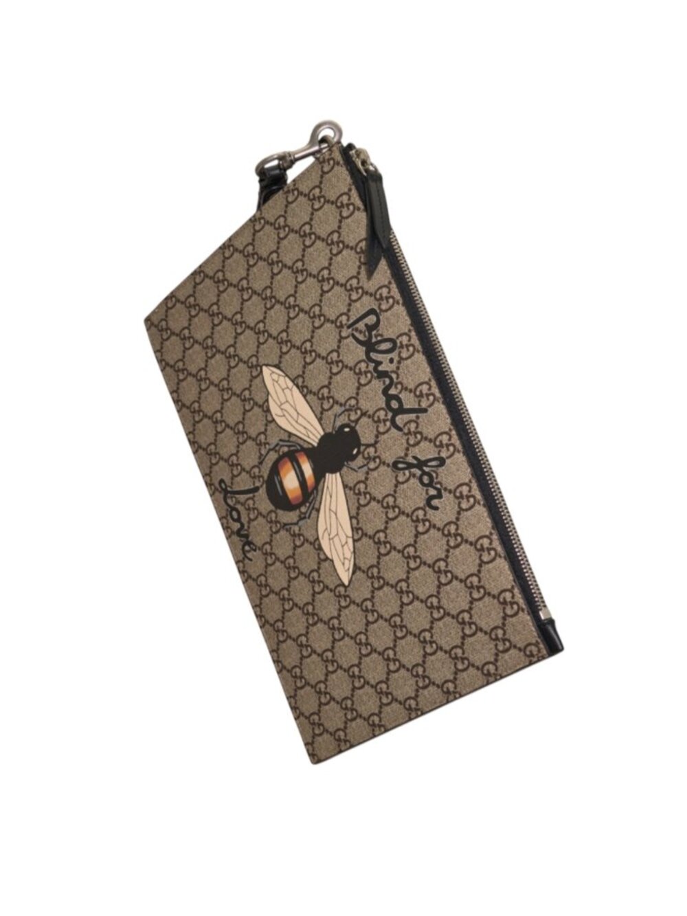 Gucci Bee Monogram Canvas Clutch